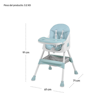 Silla Periquera Bebe Alta Plegable 2 Niveles 12-72 Meses