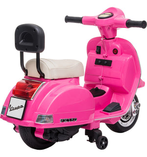 Moto Vespa Eléctrica Montable Niña Ajustable Clásica Rosa 6v