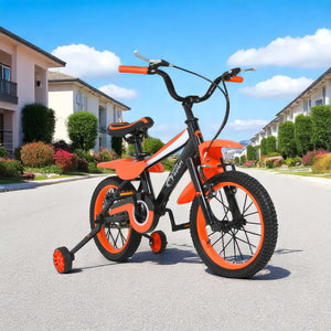 Bicicleta Infantil Naranja R16 Niño Llantas Entrenadoras
