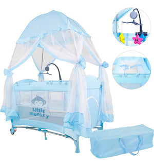 Corral Bebe Toldo Cuna Movil Musical Mosquitero Plegable