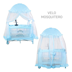 Corral Bebe Toldo Cuna Movil Musical Mosquitero Plegable