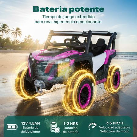 Montable Electrico Buggy 12v Luces Led Niños Control Remoto