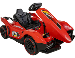 Montable Go Kart 12v Rojo Con Luces Sonido Y Control Remoto