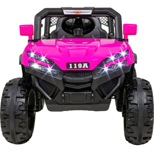 Carro Montable Buggy Electrico Luces Musica Usb Control Color Rosa