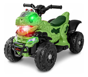 Moto Electrica Dinosaurio Luz Led Montable Electrico Sonidos Color Verde