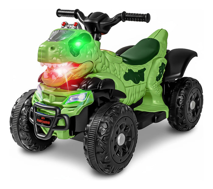 Moto Electrica Dinosaurio Luz Led Montable Electrico Sonidos Color Verde