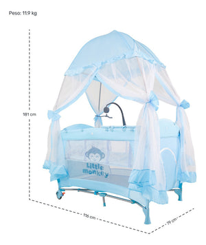 Corral Bebe Toldo Cuna Movil Musical Mosquitero Plegable