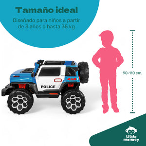 Carro Montable Electrico Control Remoto 4x4 Policia Musica Bluetooth