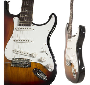 Guitarra Eléctrica Tipo Stratocaster con Amplificador Color Café