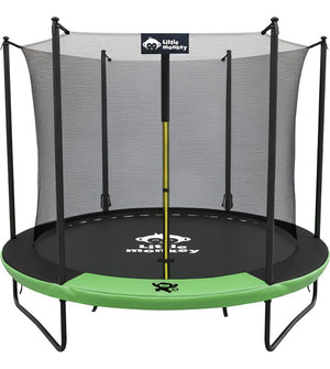 Trampolin Brincolin 8ft 2.4m Soporta 200 Kg Grande Malla Lona De Salto Negro Cobertor De Resortes Verde