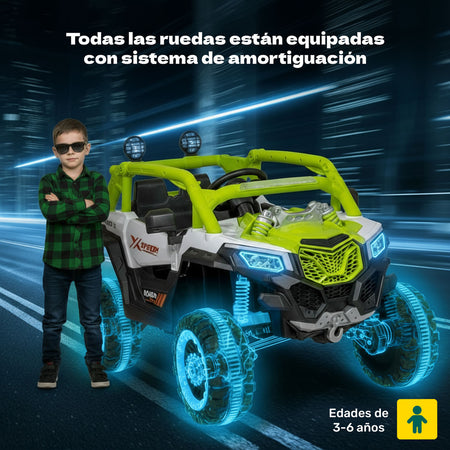 Camioneta Montable Electrica Buggy 6v Niños Control Remoto Verde