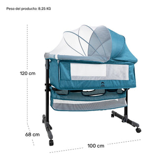 Cuna Cama Colecho Cambiador Bebe Mosquitero Ruedas 3 En 1