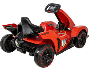 Montable Go Kart 12v Rojo Con Luces Sonido Y Control Remoto