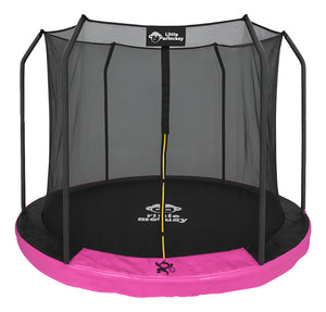 Trampolin 10ft 3m Brincolin Seguridad Empotrado Malla Lona De Salto Negro Cobertor De Resortes Rosa