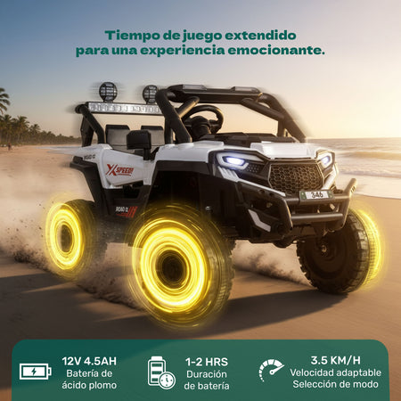 Montable Electrico 12v Control Remoto Usb Niños Luces Led Blanco