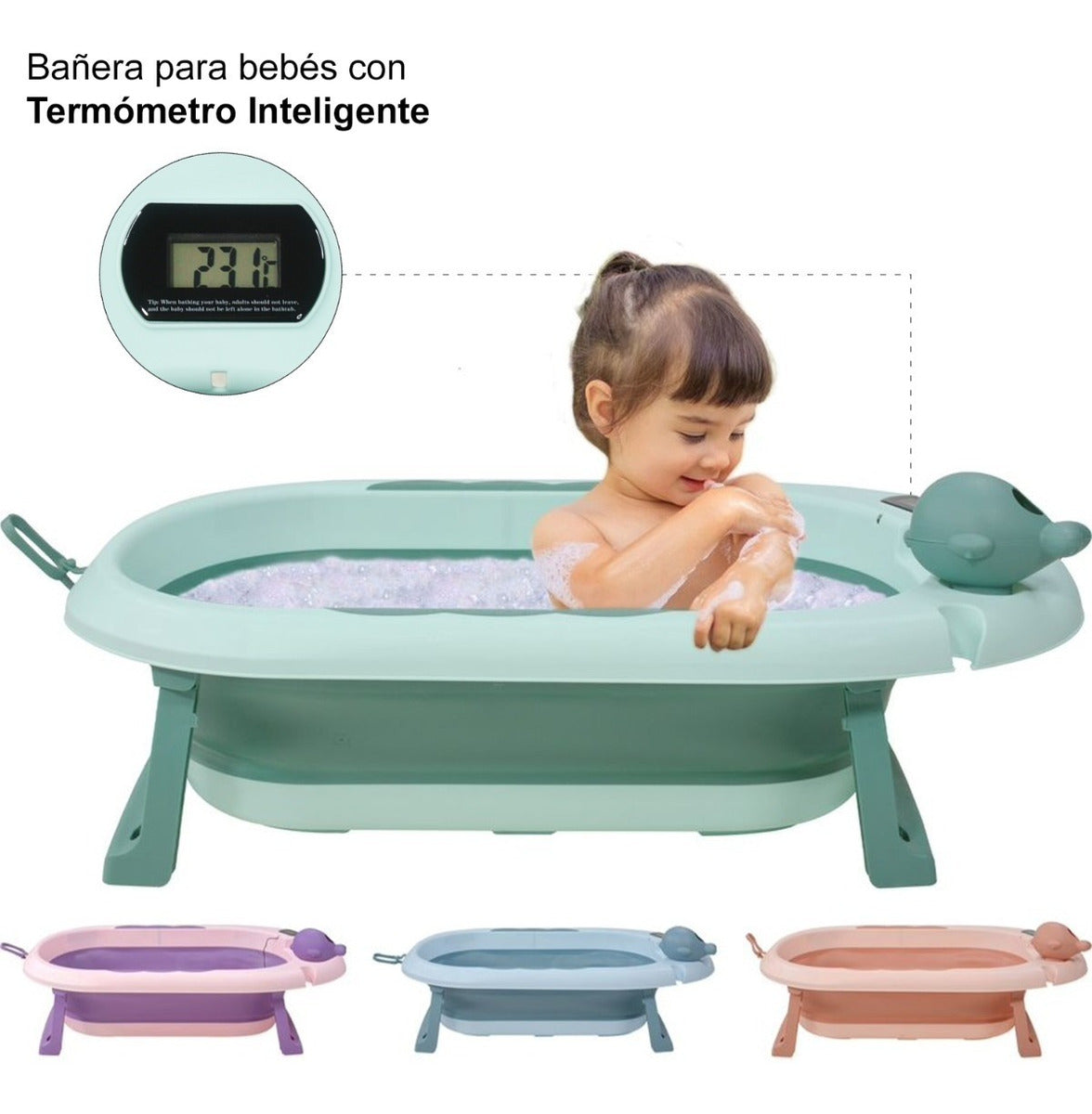 Bañera Para Bebé Con Soporte, Tina Para Baño Portable -fauna
