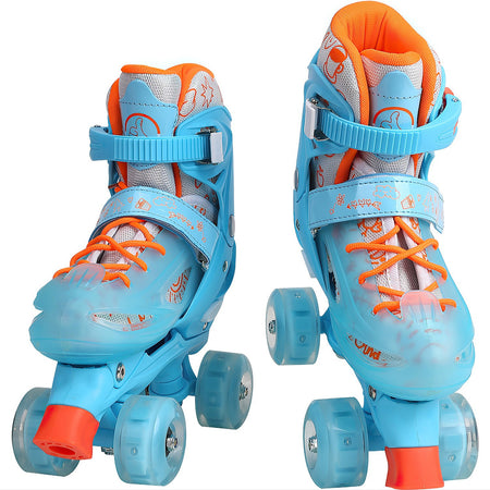 Patines De 4 Ruedas Ajustable Niño Niña Rueda Led 18-23 Cm