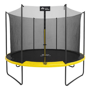 Trampolín Little Monkey Mkz-trampsimp12ft Con Diámetro De 3.66 m Con Ancho De 3.66 m Y Largo De 3.66 m, Color Del Cobertor De Resortes Amarillo Y Lona Negro