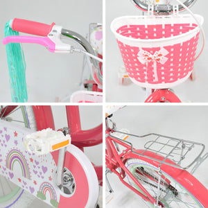 Bicicleta Niña Rosa R 20 Infantil Canastilla Llantitas Little Monkey
