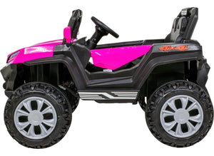 Carro Montable Buggy Electrico Luces Musica Usb Control Color Rosa