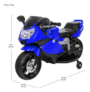 Moto Montable Eléctrica 6v Carrito Niño Música Luz Usb