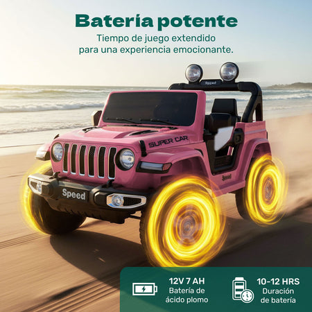 Montable Electrico 12v Camioneta 4x4 Todo Terreno Control Rosa