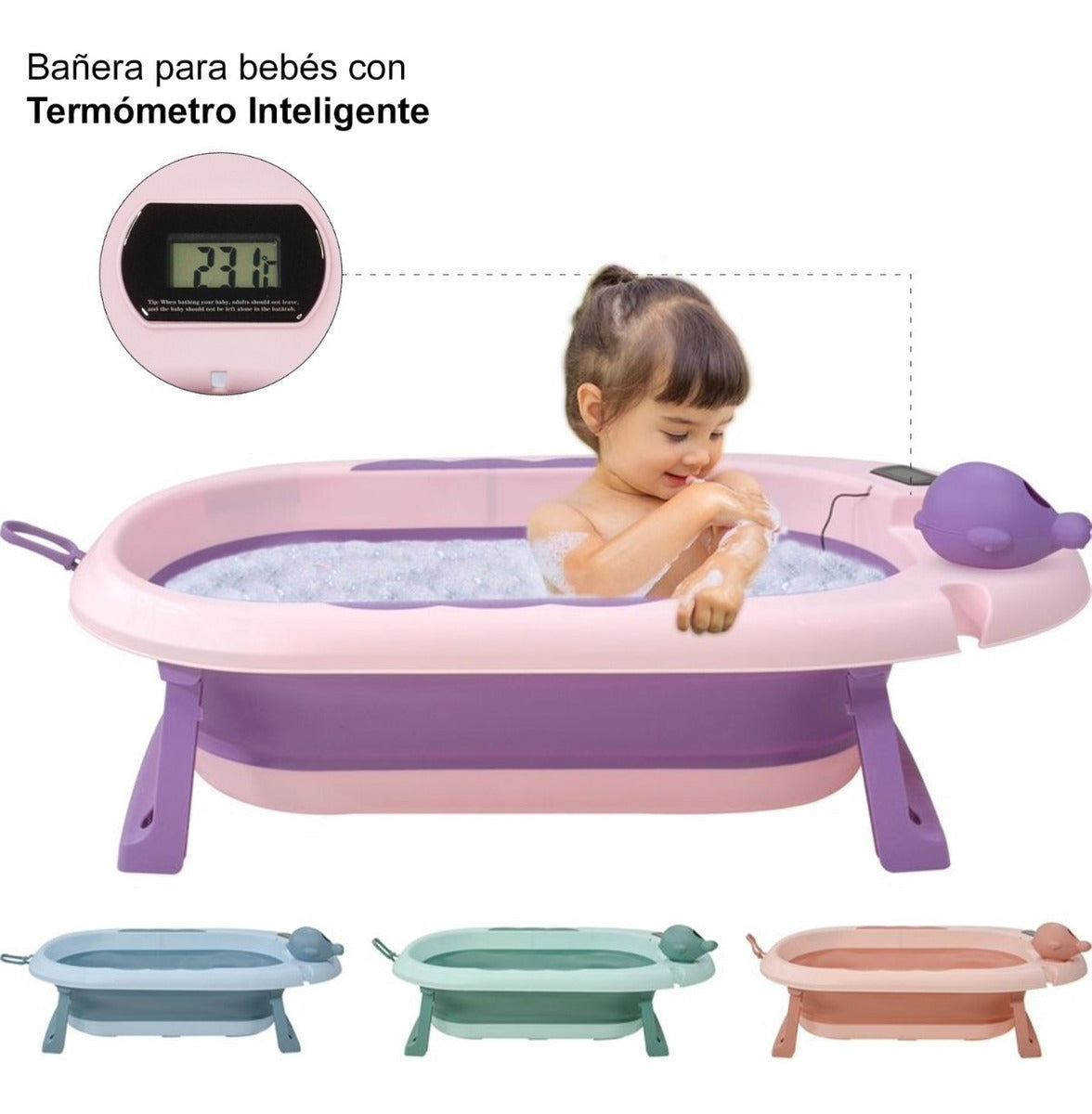 Bañera portátil para adultos, accesorios de baño grandes que ahorran  espacio, fácil de montar para bebés, niños pequeños, adultos, bañeras,  bañeras