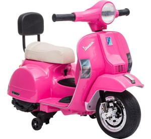 Moto Vespa Eléctrica Montable Niña Ajustable Clásica Rosa 6v