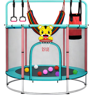 Trampolin Brincolin 142cm Infantil Multijuego Base Reforzada Rosa