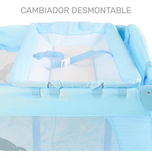 Corral Bebe Toldo Cuna Movil Musical Mosquitero Plegable