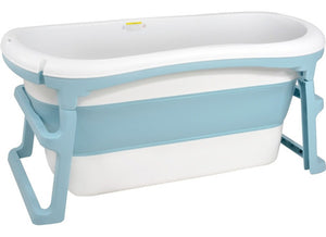 Tina Bañera Bebe Adulto Antiderrapante Portatil Plegable Color Azul