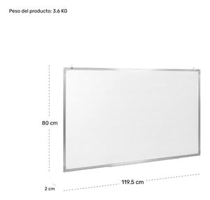 Pizarron Blanco Escolar 120x80cm Marcadores Borrador Imanes