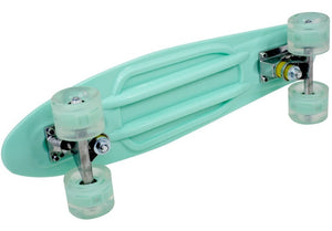 Mini Patineta Tipo Penny 21 Pulgadas 55 Cm Color Menta con Luces Led