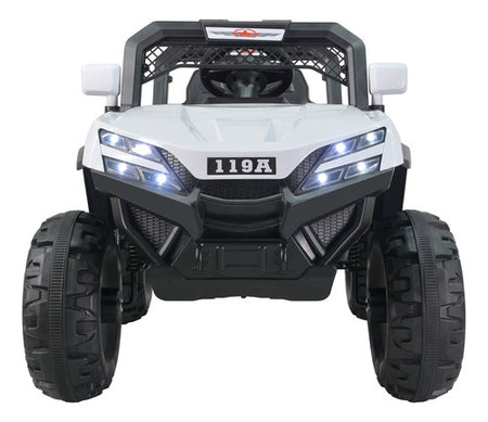 Montable Buggy Luces Sonido Musica Mp3 Carrito Electrico 12v Blanco