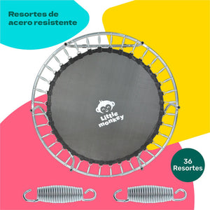 Trampolin Tumbling Niños Brincolin Infantil Red Seguridad Color De La Lona De Salto Azul Color Del Cobertor De Resortes Azul