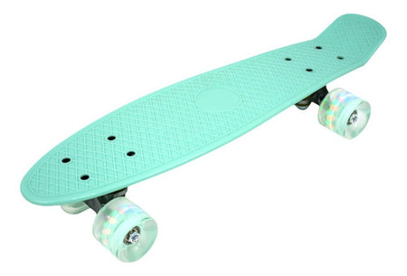 Mini Patineta Tipo Penny 21 Pulgadas 55 Cm Color Menta con Luces Led