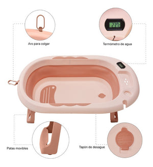 Tina Bañera Bebe Antiderrapante Portátil Plegable Regadera