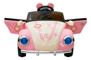 Montable Vocho Luces Sonido Musica Mp3 Carrito Electrico 6v Rosa