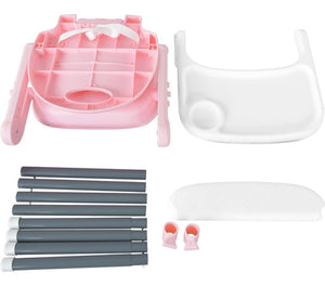 Silla Periquera Alta Bebe Plegable 3 En 1 Bandeja Ajustable