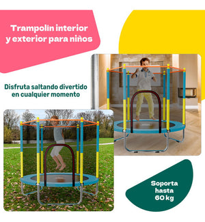Trampolin Tumbling Niños Brincolin Infantil Red Seguridad Color De La Lona De Salto Azul Color Del Cobertor De Resortes Azul
