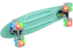 Mini Patineta Tipo Penny 21 Pulgadas 55 Cm Color Menta con Luces Led