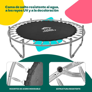 Trampolin Tumbling Niños Brincolin Infantil Red Seguridad Color De La Lona De Salto Azul Color Del Cobertor De Resortes Azul