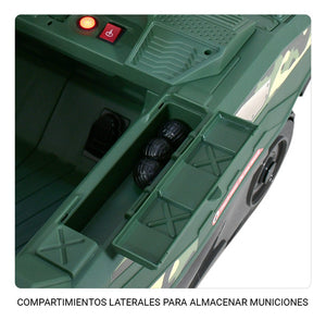 Montable Electrico Tanque De Guerra 12v 5 Km/h Color Verde
