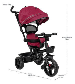 Triciclo Bicicleta Carriola Bebes 2-6 Años Paseo