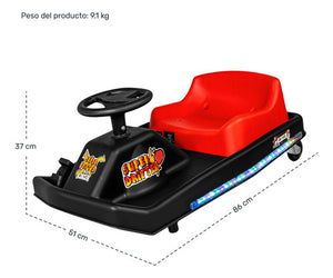 Go Kart Montable Electrico 360° Crazy Cart Drifter 36v Color Rojo