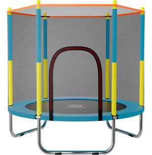 Trampolin Tumbling Niños Brincolin Infantil Red Seguridad Color De La Lona De Salto Azul Color Del Cobertor De Resortes Azul