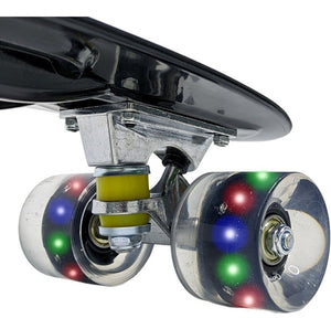Mini Patineta Tipo Penny 21 Pulgadas 55 Cm Color Negro con Luces Led