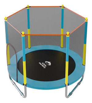 Trampolin Tumbling Niños Brincolin Infantil Red Seguridad Color De La Lona De Salto Azul Color Del Cobertor De Resortes Azul