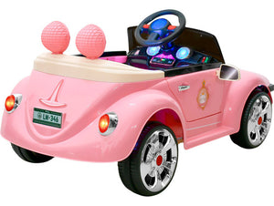 Montable Vocho Luces Sonido Musica Mp3 Carrito Electrico 6v Rosa