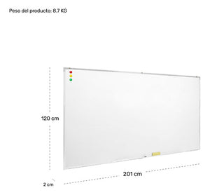 Pizarron Escolar Blanco 120x200cm Marcadores Borrador Imanes